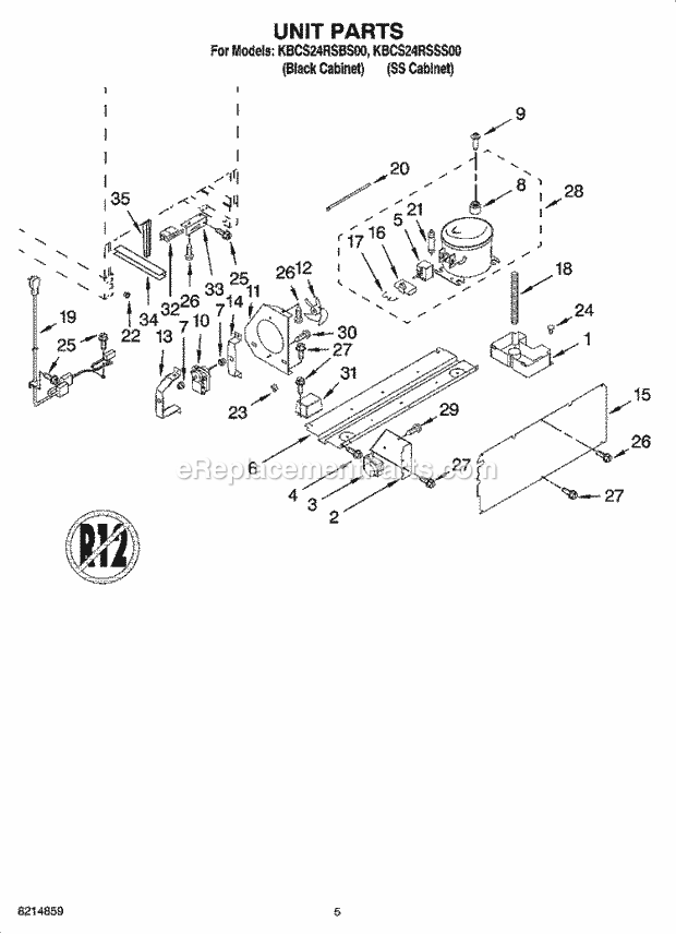 KitchenAid KBCS24RSSS00 Wine Cellar Unit Parts Diagram