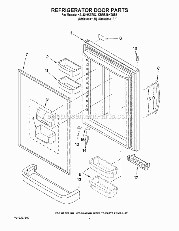 KitchenAid KBLS19KTSS3 Refrigerator Freezer Liner Parts Diagram