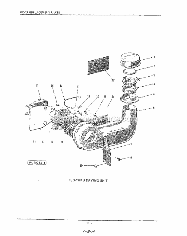 KitchenAid KDB21B Dishwasher Flo-Thru Drying Diagram