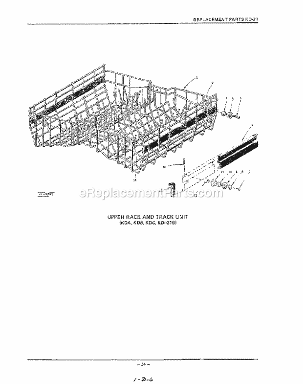 KitchenAid KDB21B Dishwasher Kda, Kdb, Kdc, Kdi-21b Diagram