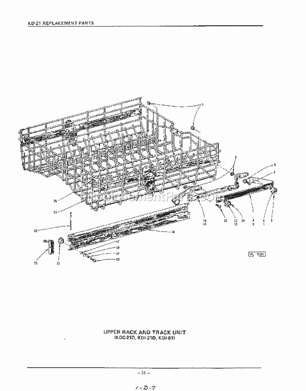 KitchenAid KDI21B Dishwasher Kdc-21d, Kdi-21d, Kdi-61 Diagram