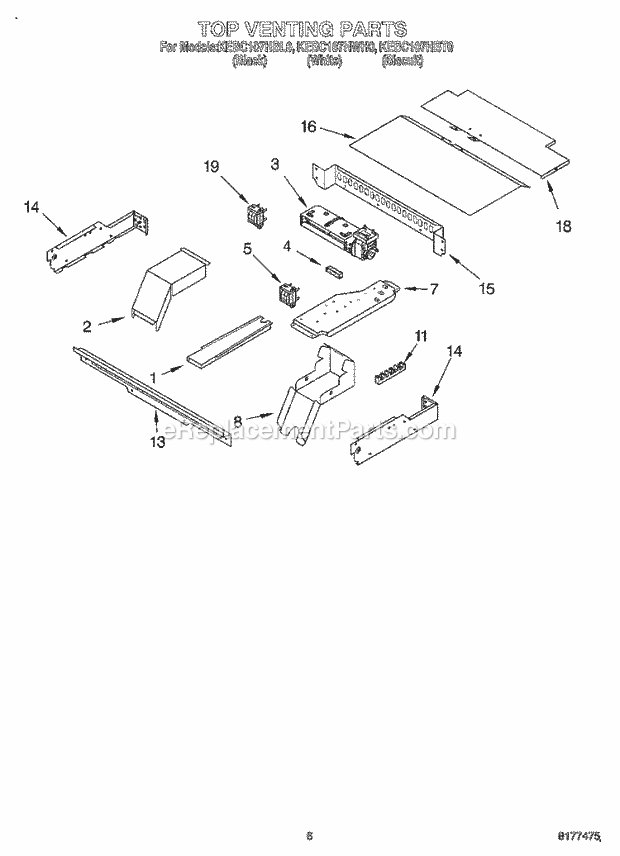 KitchenAid KEBC107HBT0 Oven Top Venting, Optional Diagram