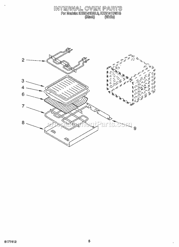 KitchenAid KEBI141DBL8 Oven Internal Oven Diagram