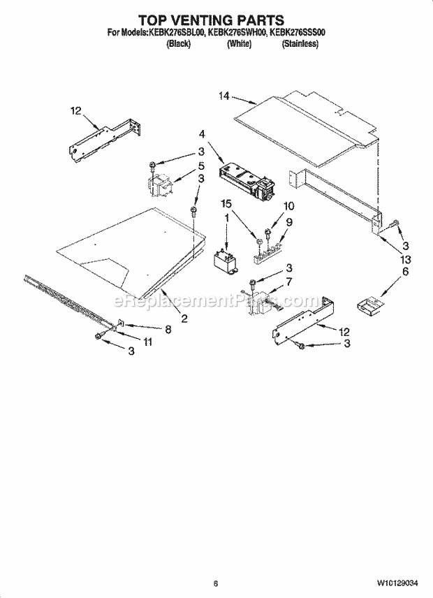 KitchenAid KEBK276SSS00 Oven Top Venting Parts, Optional Parts (Not Included) Diagram