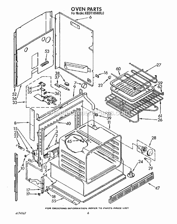 KitchenAid KEDT105WWH0 Range Oven, Lit/Optional Diagram