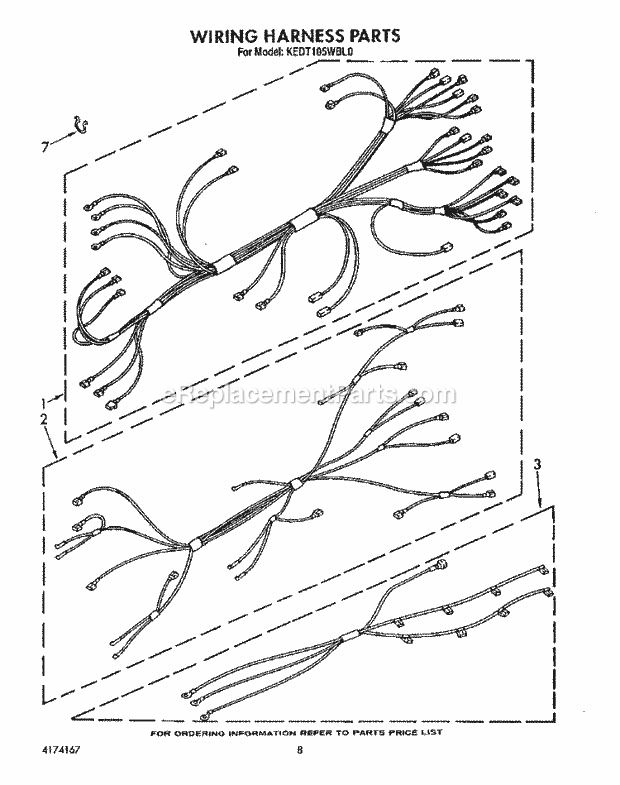 KitchenAid KEDT105WWH0 Range Wiring Harness, Optional Diagram