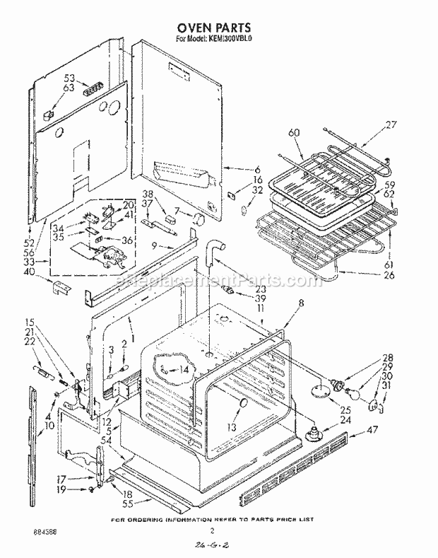 KitchenAid KEMI300VBL0 Oven / Microwave Combo Oven Diagram