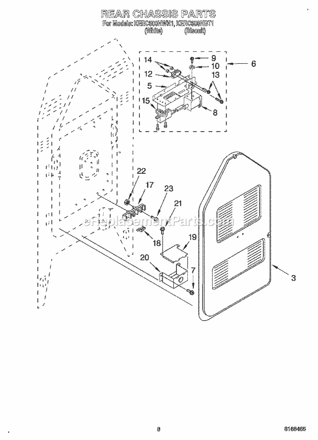 KitchenAid KERC500HWH1 Range Rear Chassis, Optional Diagram