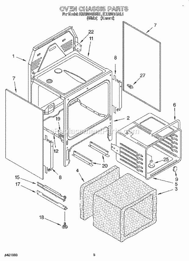 KitchenAid KERI500EAL1 Range Oven Chassis Diagram