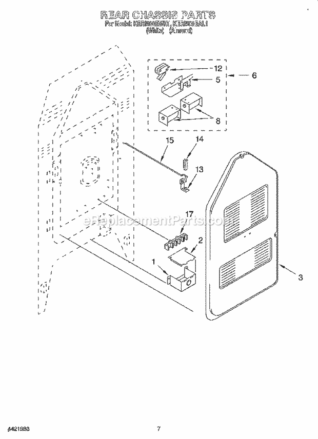 KitchenAid KERI500EAL1 Range Rear Chassis Diagram