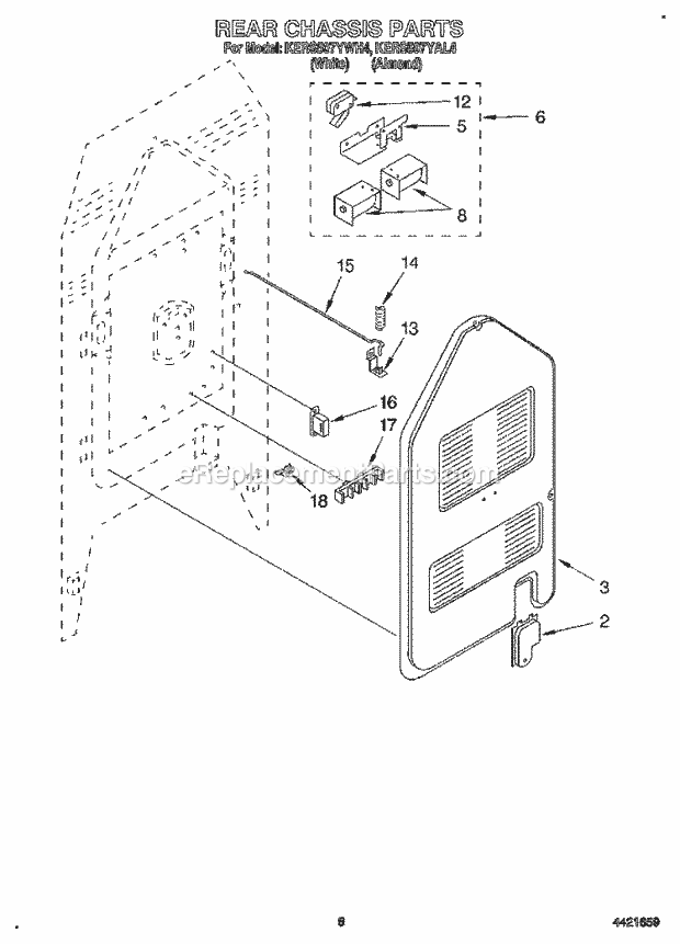 KitchenAid KERS507YAL4 Range Rear Chassis, Lit/Optional Diagram