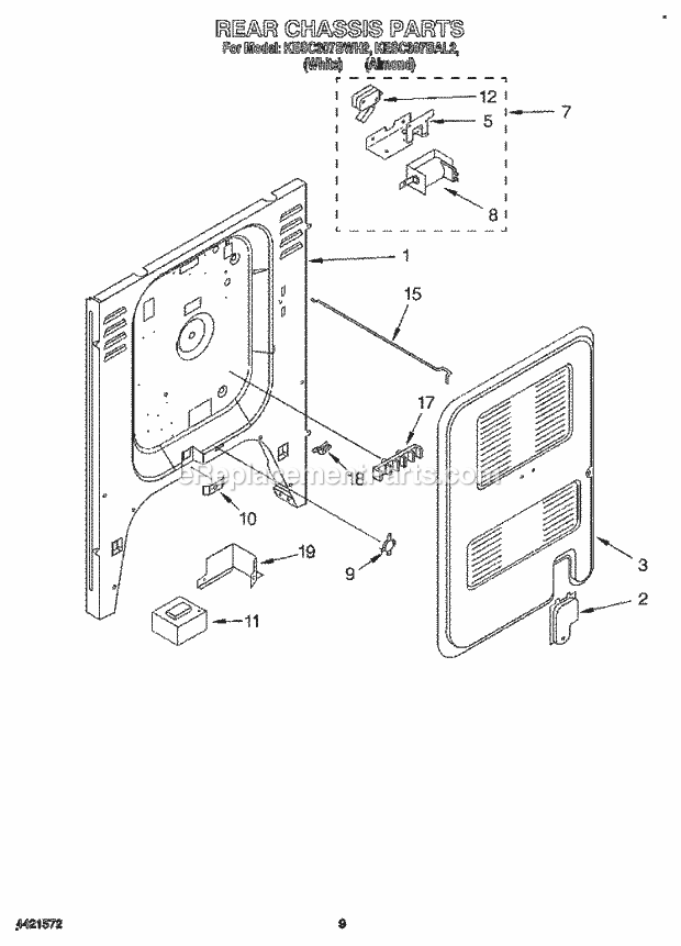 KitchenAid KESC307BAL2 Range Rear Chassis, Optional Diagram