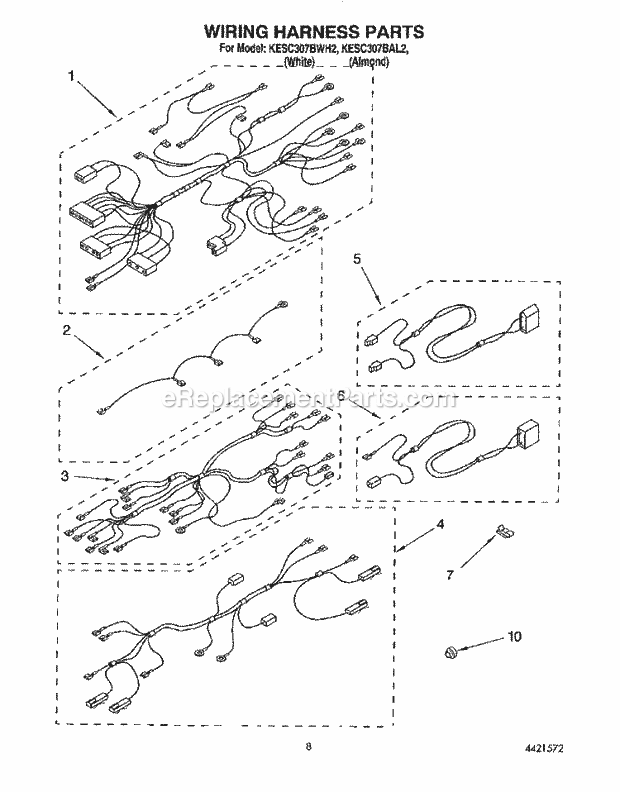 KitchenAid KESC307BAL2 Range Wiring Harness Diagram