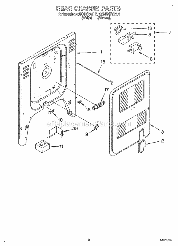 KitchenAid KESC307BWH4 Range Rear Chassis, Lit/Optional Diagram