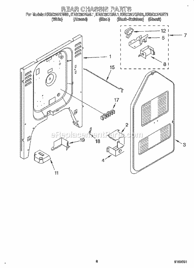 KitchenAid KESC307GBS1 Range Rear Chassis, Lit/Optional Diagram