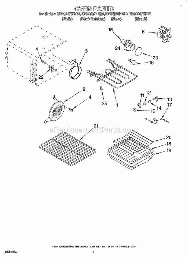 KitchenAid KESC307HBL0 Range Oven Diagram