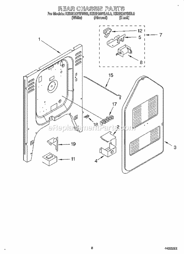 KitchenAid KESH307BAL9 Range Rear Chassis, Lit/Optional Diagram