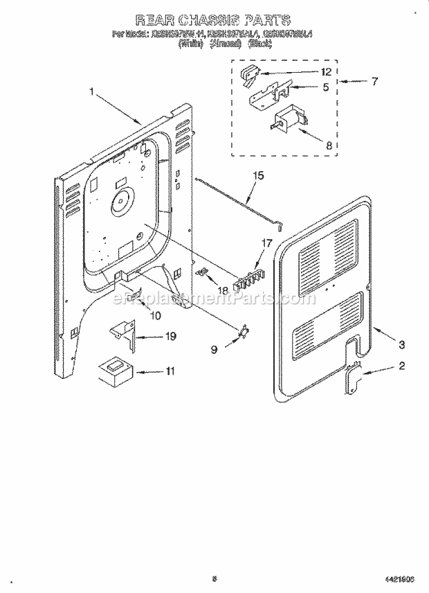 KitchenAid KESH307BBL4 Range Rear Chassis, Lit/Optional Diagram