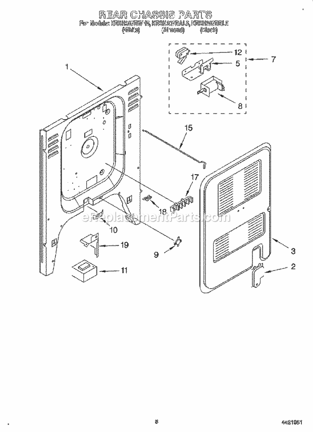 KitchenAid KESH307BBL5 Range Rear Chassis, Lit/Optional Diagram