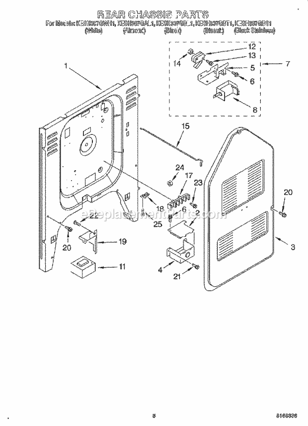 KitchenAid KESH307GBT1 Range Rear Chassis, Lit/Optional Diagram