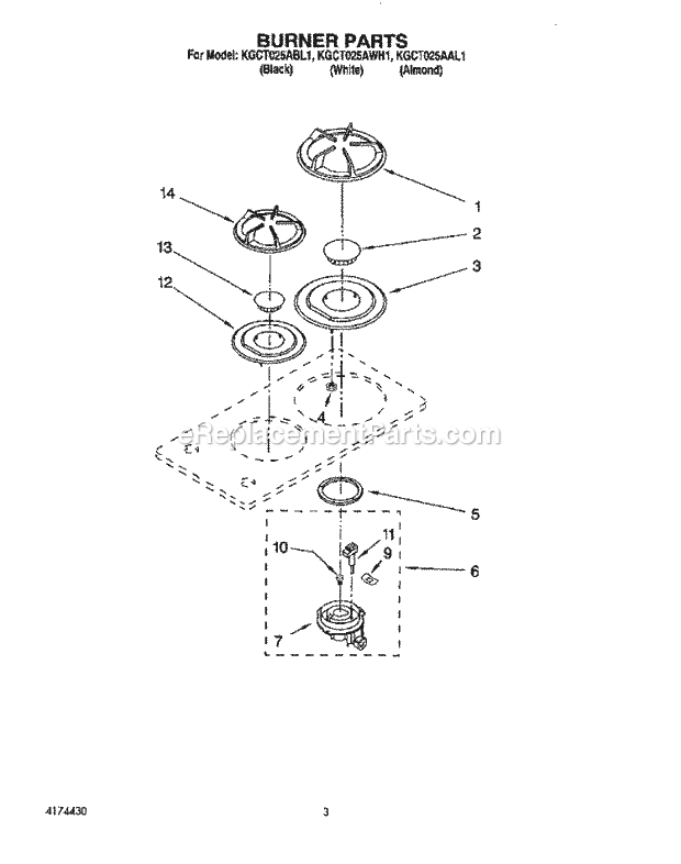 KitchenAid KGCT025ABL1 Range Page B Diagram