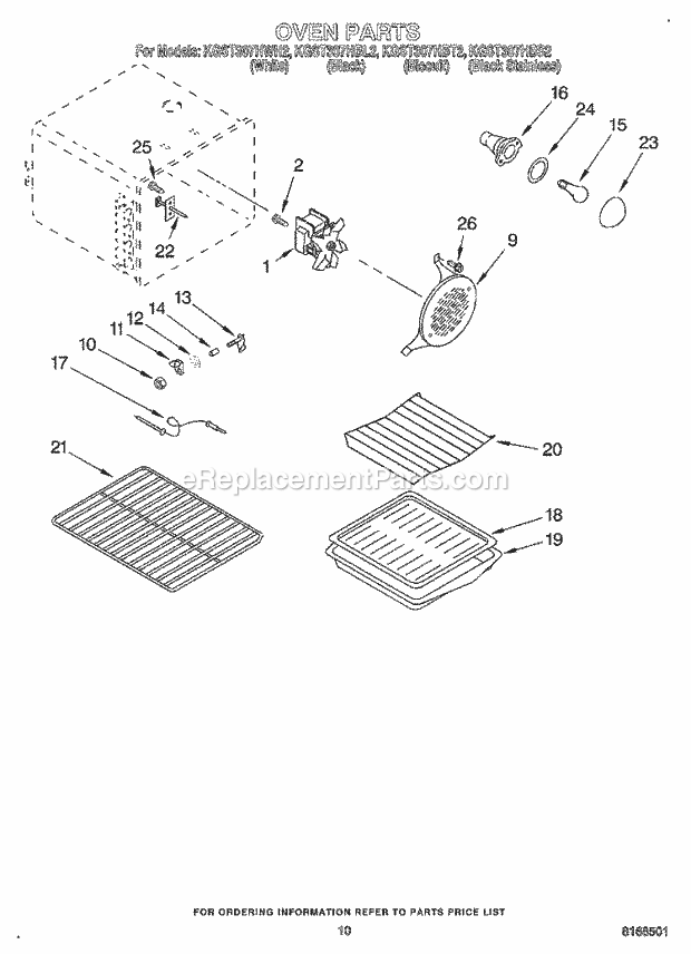 KitchenAid KGST307HBS2 Range Oven Diagram