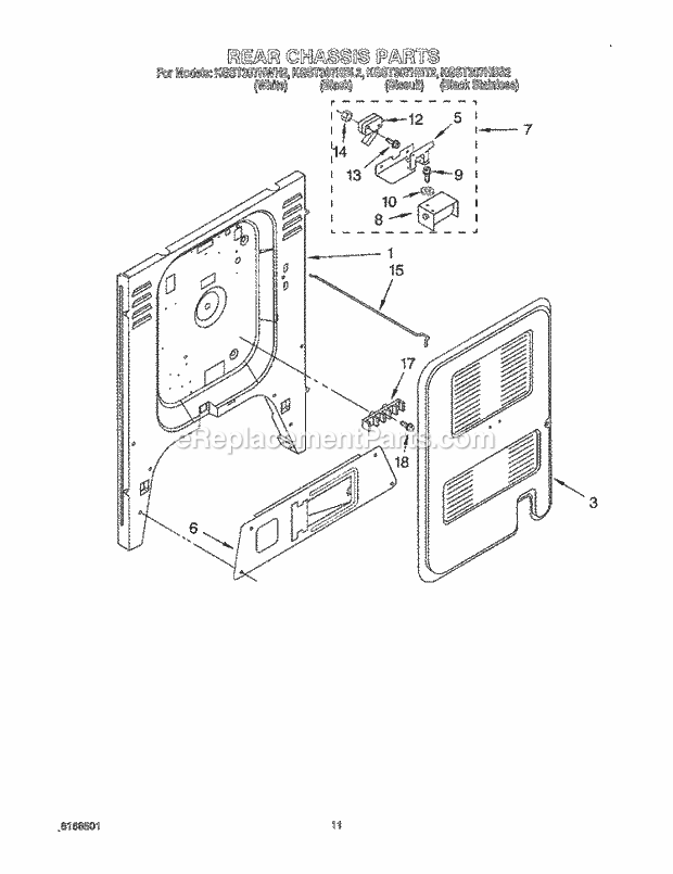 KitchenAid KGST307HBT2 Range Rear Chassis, Optional Diagram