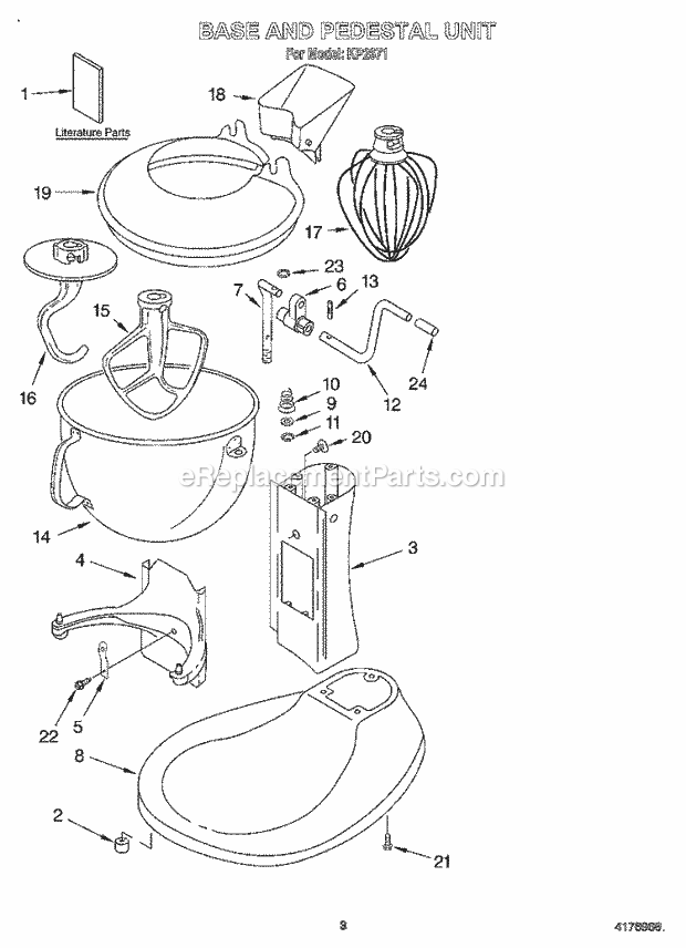 CASE, GEARING AND PLANETARY UNIT Diagram & Parts List for Model K5SS  Kitchenaid-Parts Mixer-Parts, S…