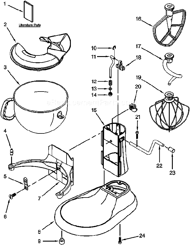 KitchenAid KP26M1XBP5 (Brass Pearl) Professional 6 Qt. Stand Mixer Page C Diagram