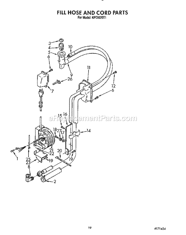 KitchenAid KPDI620T1 Dishwasher Section Diagram