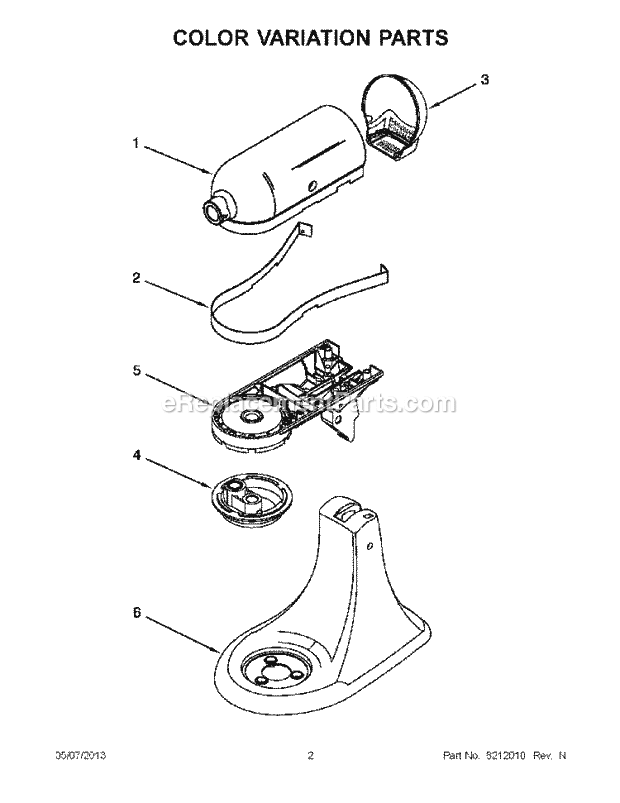 KitchenAid KSM150PSPT0 Artisan Tilt Head 5 Qt. Stand Mixer Page C Diagram