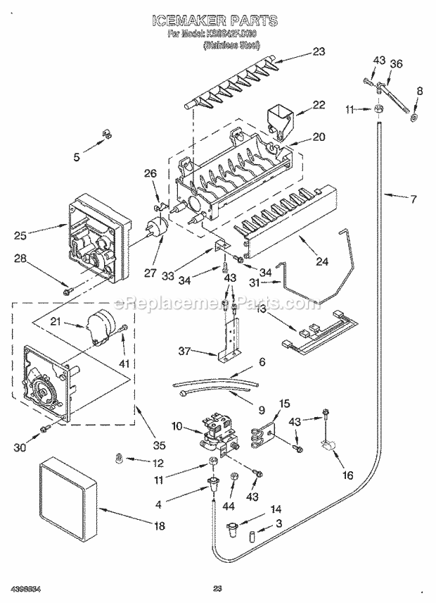 KitchenAid KSSS42FJX00 Refrigerator Ice Maker, Optional Diagram