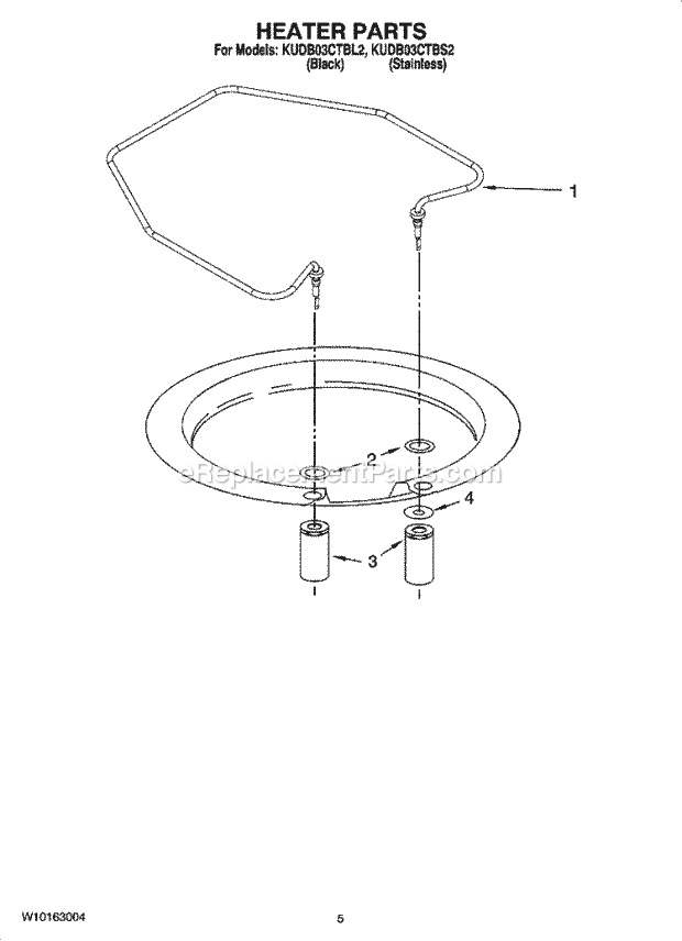 KitchenAid KUDB03CTBS2 Dishwasher Heater Parts Diagram