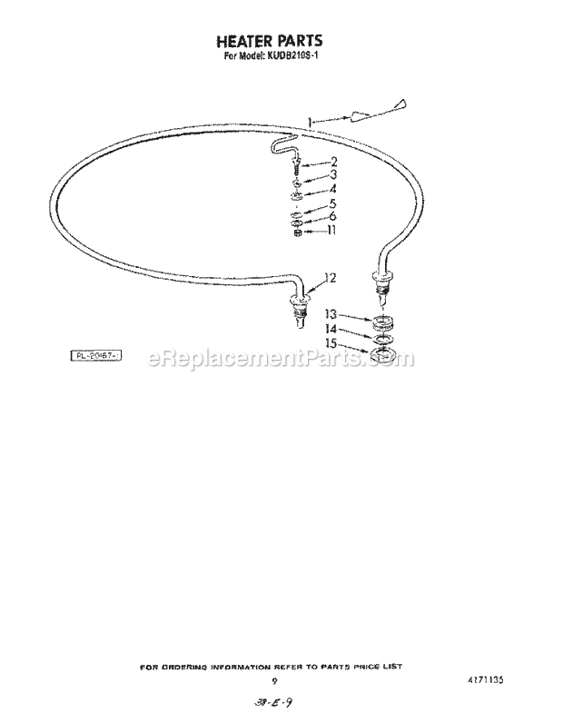 KitchenAid KUDB210S1 Dishwasher Heater Diagram