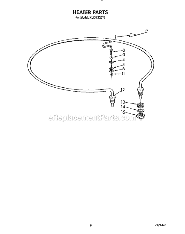 KitchenAid KUDB220T2 Dishwasher Heater Diagram