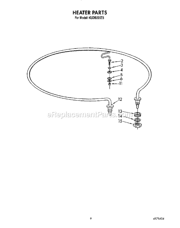 KitchenAid KUDB220T5 Dishwasher Heater Diagram