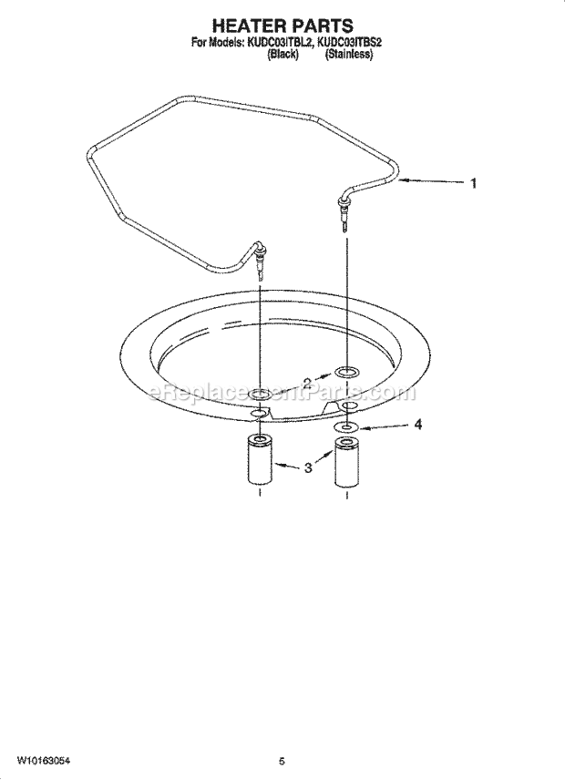 KitchenAid KUDC03ITBL2 Dishwasher Heater Parts Diagram