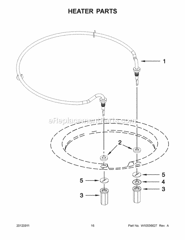 KitchenAid KUDC10FBWH0 Dishwasher Heater Parts Diagram