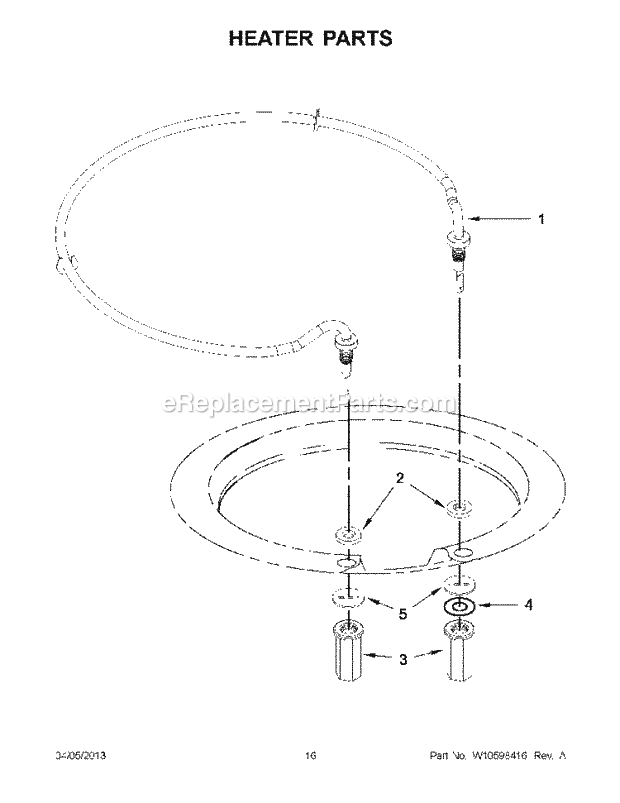 KitchenAid KUDC10IXWH8 Dishwasher Heater Parts Diagram