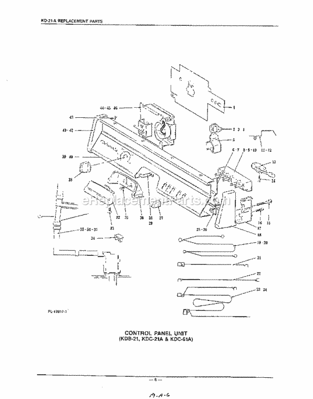 KitchenAid KUDC210S0 Dishwasher Kdb-21, Kdc-21a and Kdc-61a Diagram