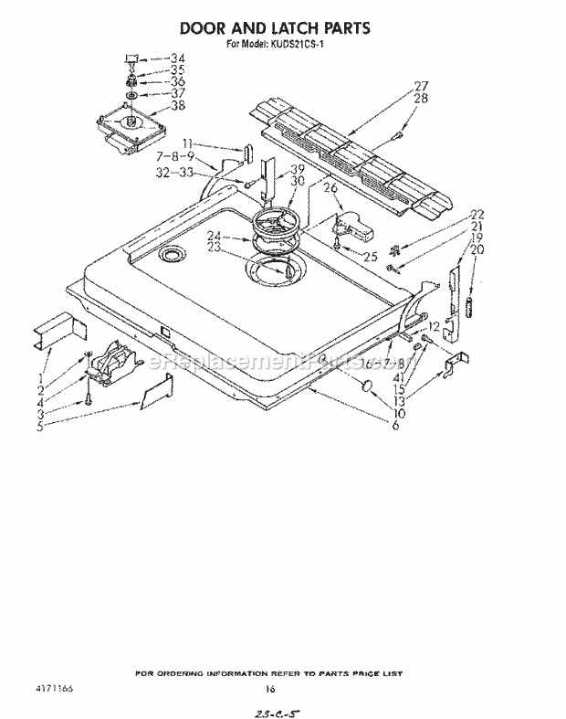 KitchenAid KUDC21CS1 Dishwasher Section Diagram