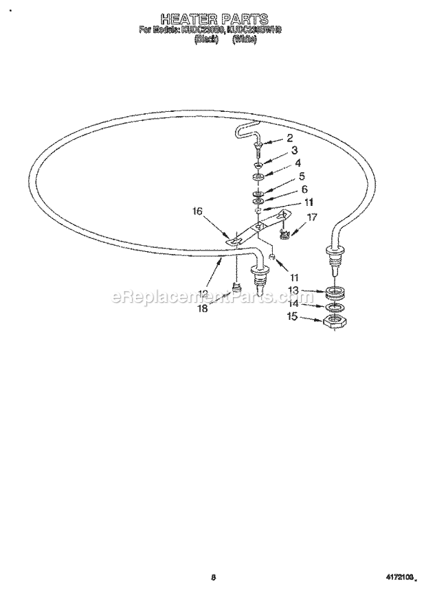 KitchenAid KUDC230B0 Dishwasher Heater Diagram