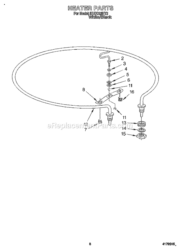 KitchenAid KUDD23HY2 Dishwasher Heater Diagram