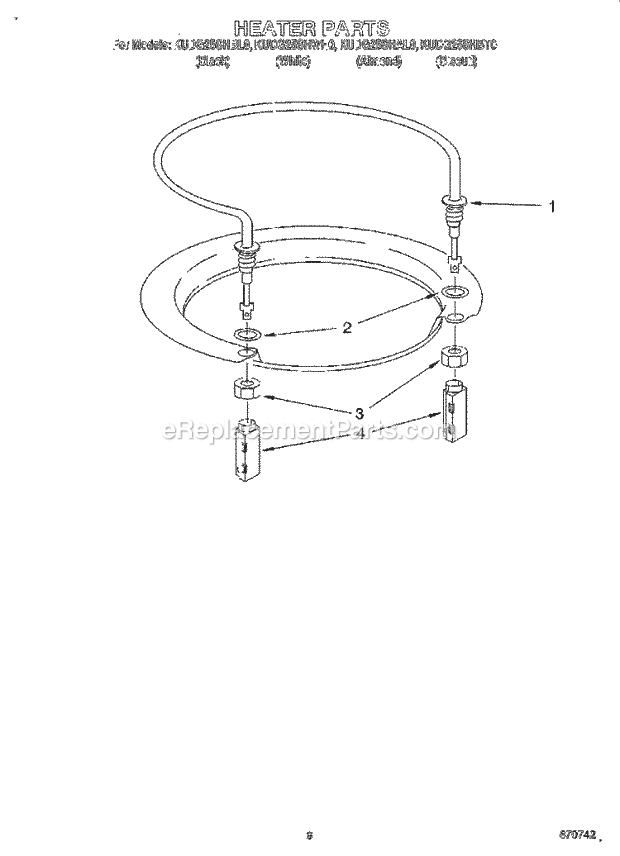 KitchenAid KUDG25SHAL0 Dishwasher Heater Diagram