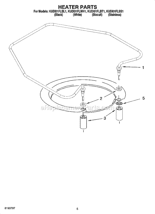 KitchenAid KUDI01FLBL1 Dishwasher Heater Parts Diagram