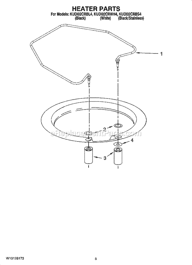 KitchenAid KUDI02CRBL4 Dishwasher Heater Parts Diagram