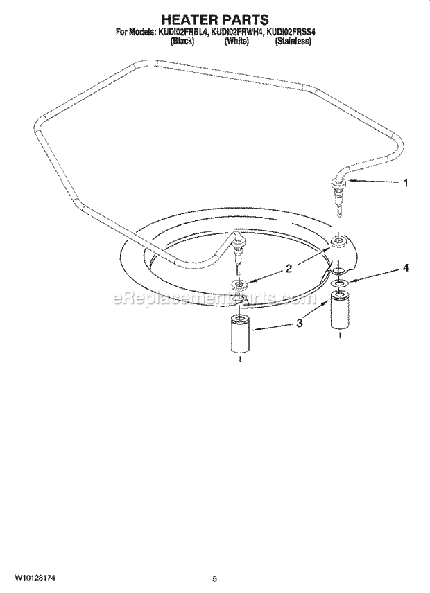 KitchenAid KUDI02FRBL4 Dishwasher Heater Parts Diagram