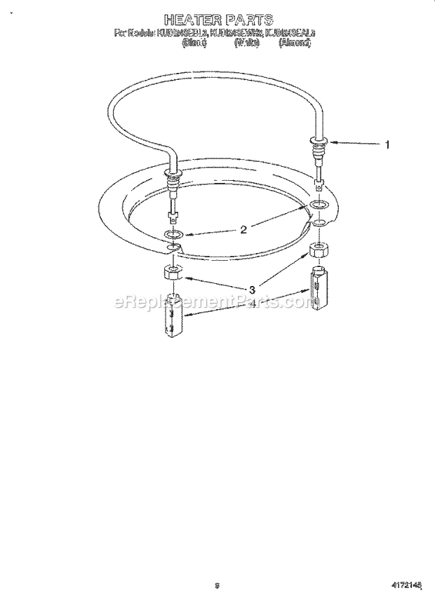 KitchenAid KUDI24SEAL3 Dishwasher Heater Diagram