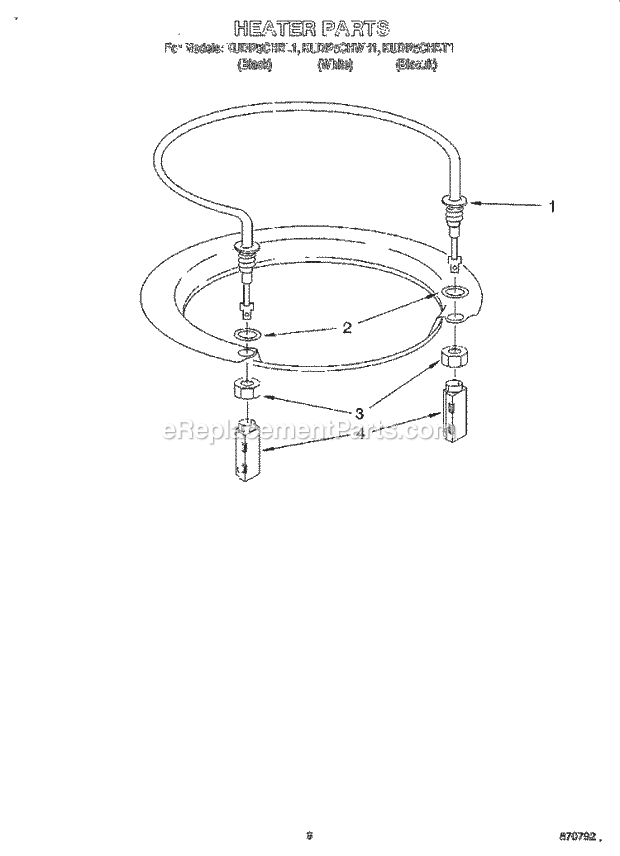 KitchenAid KUDI25CHBL1 Dishwasher Heater Diagram