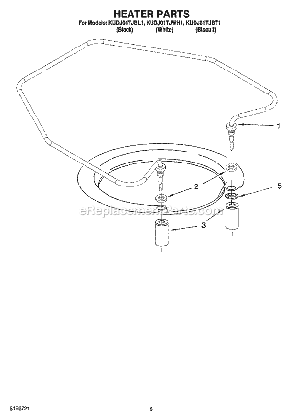 KitchenAid KUDJ01TJBT1 Dishwasher Heater Parts Diagram